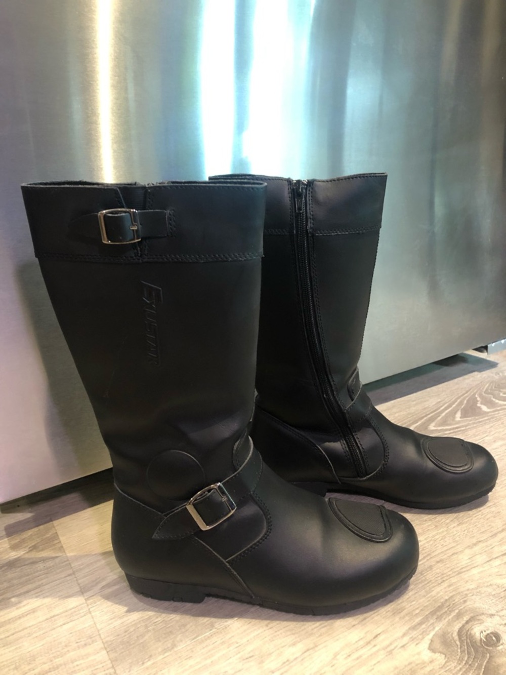 Black Women's Exustar Motorcycle Riding Boots